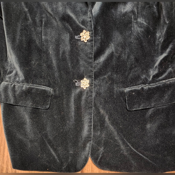 THIS IS A GEM! Womens Sz 14 Judith Hart Forest Green Velvet Style Suit - Picture 6 of 14